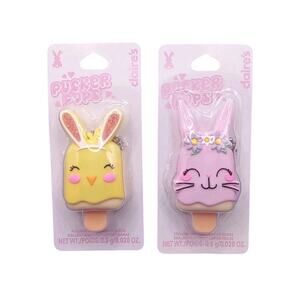 Claire's PUCKER POPS Easter Bunny & Chick Lip Gloss Key Chains Basket Stuffers